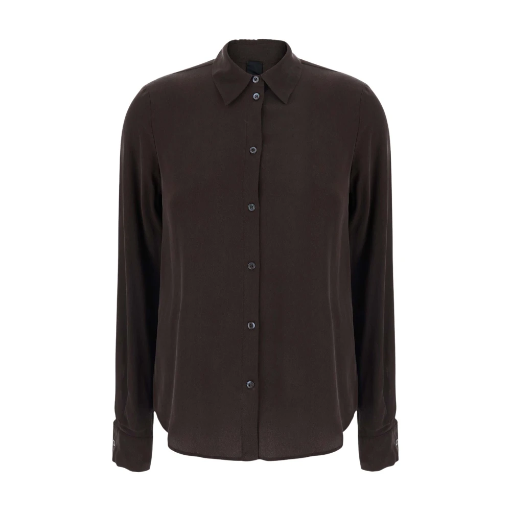 Pinko Shirt With Pleated Details - Female - Shirts - Brown - S - Blouses & Shirts