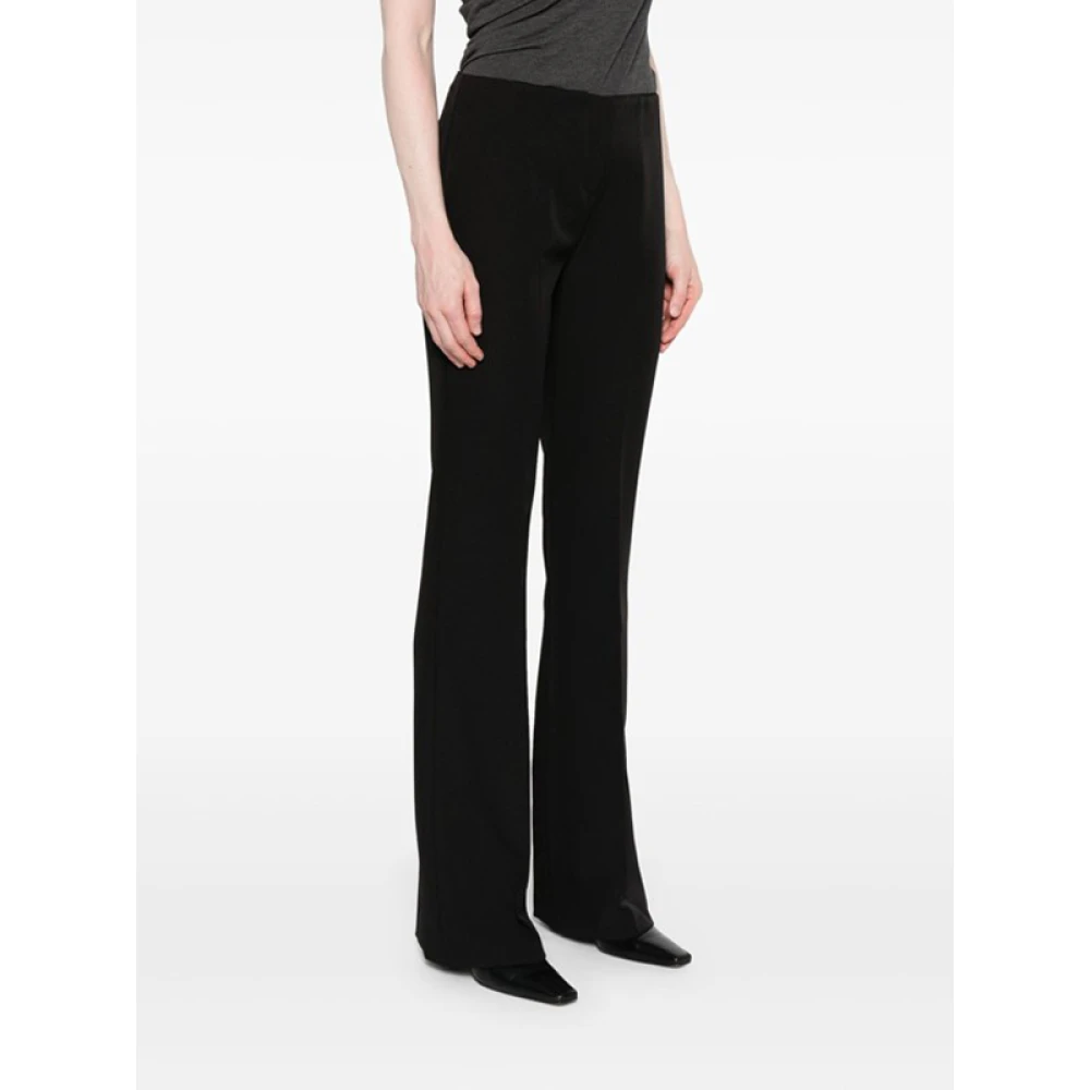 Ermanno Scervino Zwarte Logo-Geborduurde Wijde Pijp Broek Black Dames