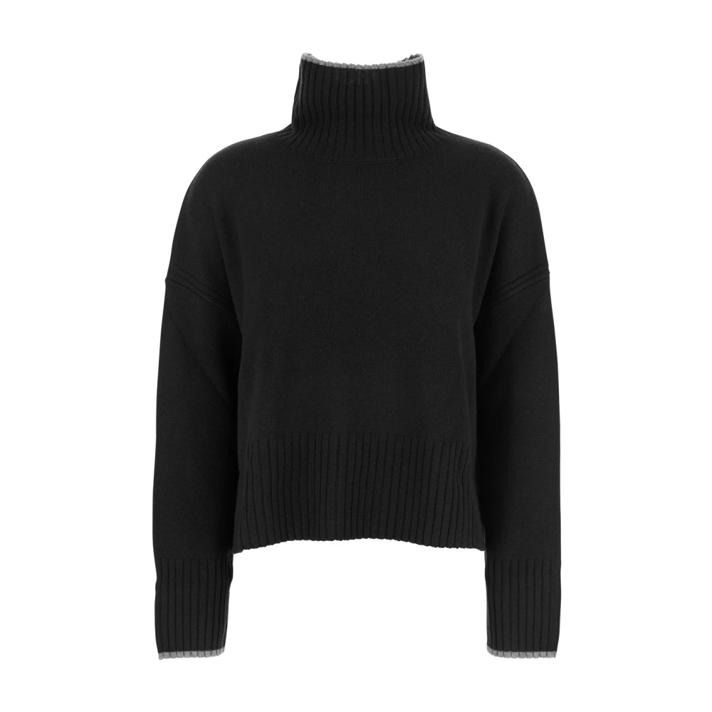 Pinko Women's Black Merino Wool Jumper - Turtlenecks - Xs - Knitwear
