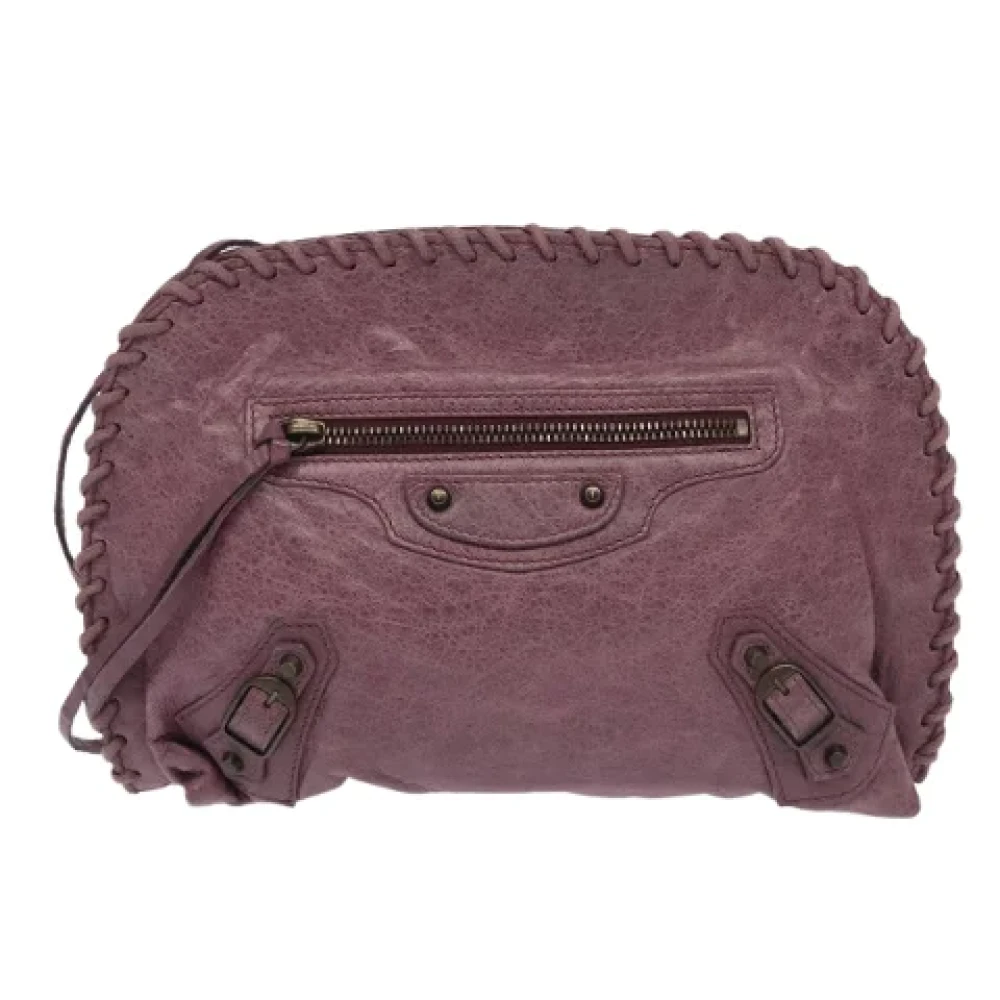 Balenciaga Vintage Pre-owned Leather balenciaga-bags Purple Dames