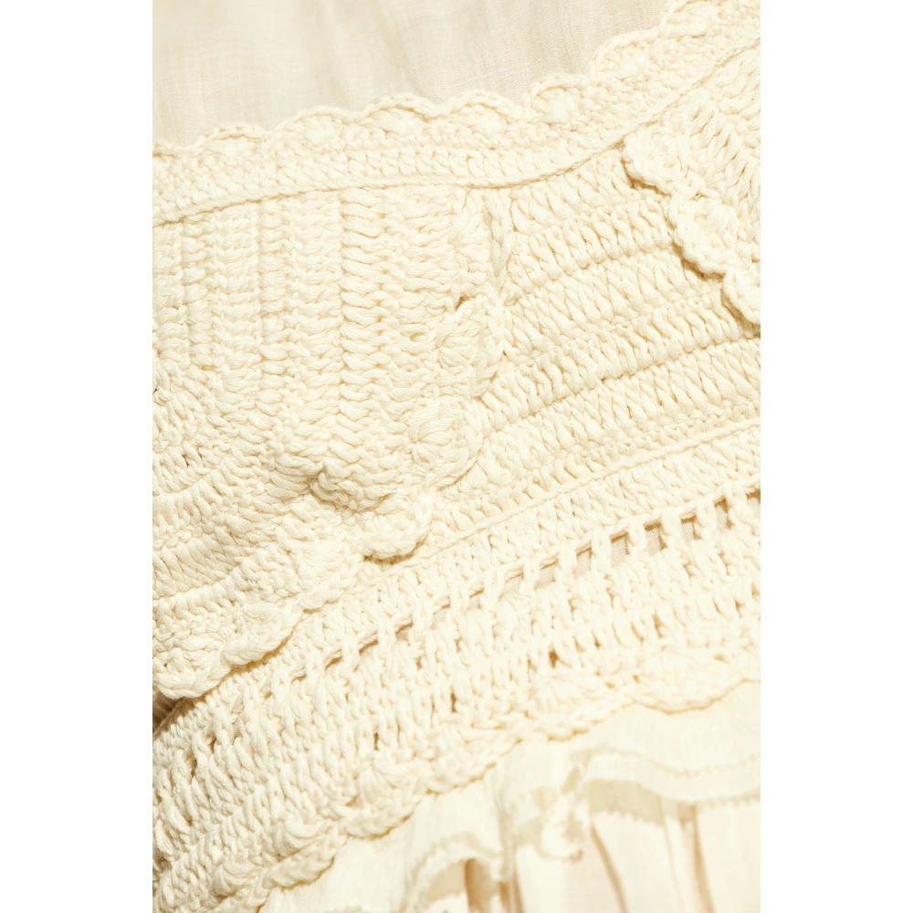 Ulla Johnson Gerimpelde top Beige Dames
