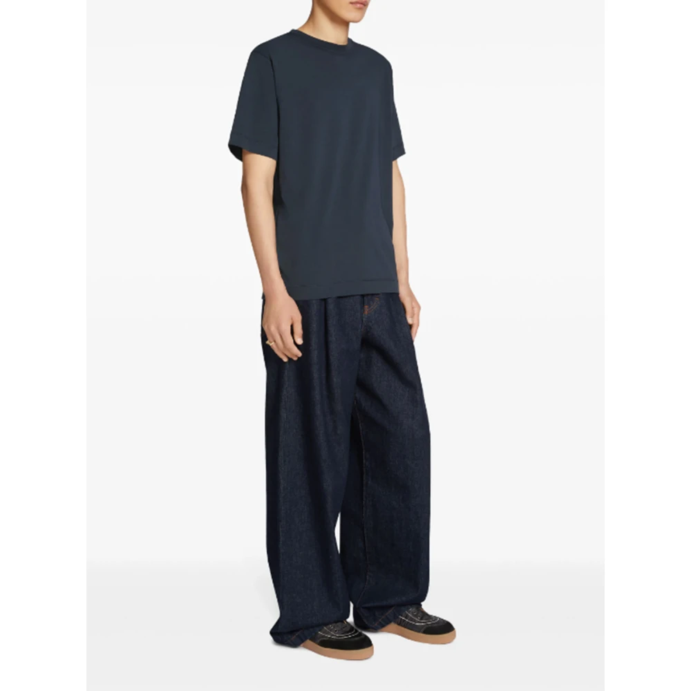 Dries Van Noten Navy Crew Neck T-shirt Blue Heren