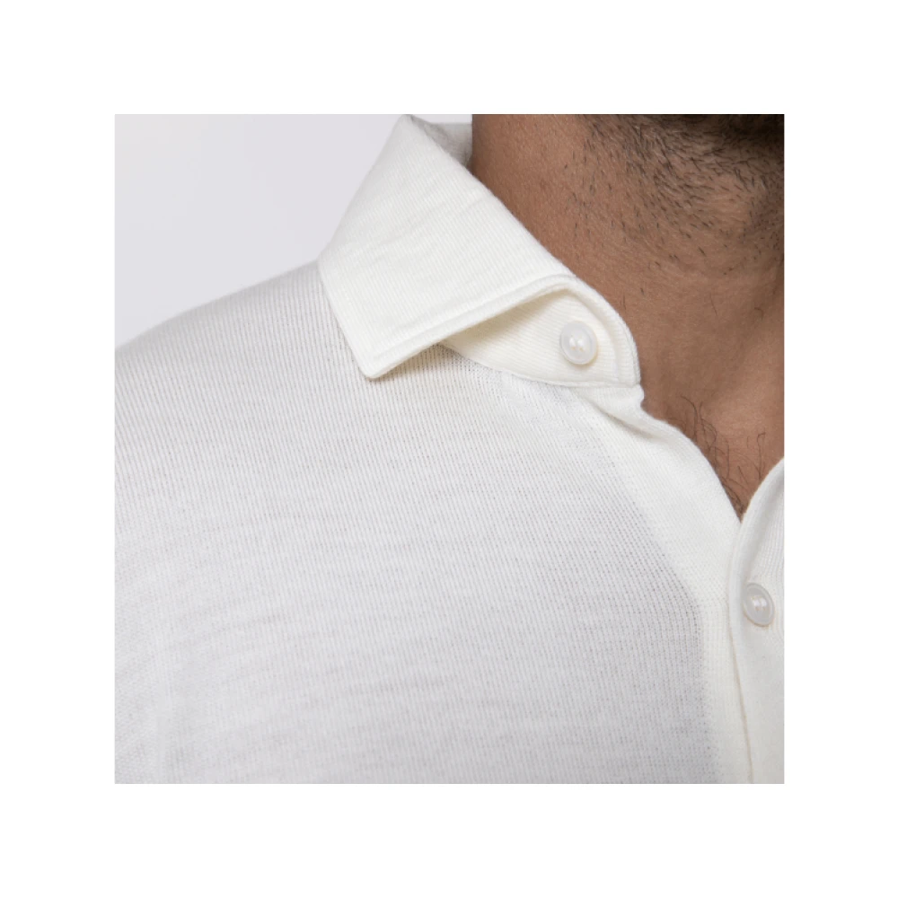 Gran Sasso Klassieke lange mouwen overhemd in ecru White Heren