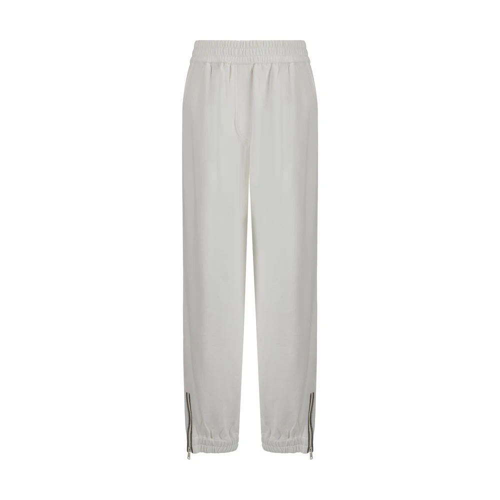 BRUNELLO CUCINELLI Katoenen Jogger Sweatpants met Juweel Detail White Dames
