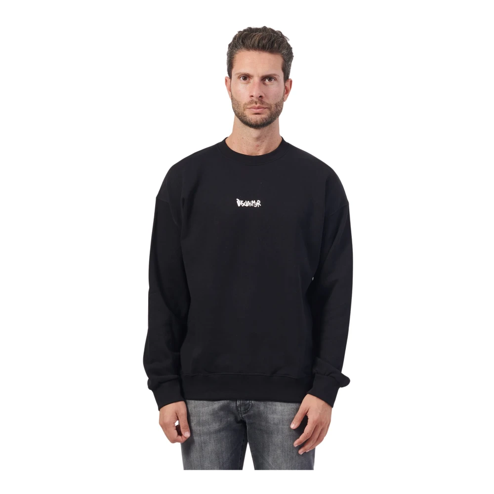 Disclaimer Zwarte longsleeve met logo Black Heren
