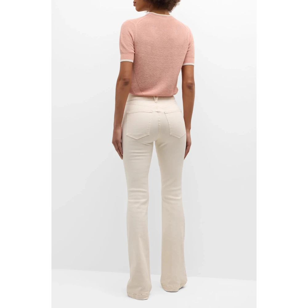 Veronica Beard Flare Jeans Hoge Taille Roomwit Beige Dames