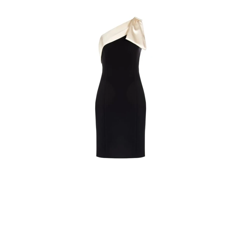 RINASCIMENTO Satijnen strik bi-stretch jurk Black Dames