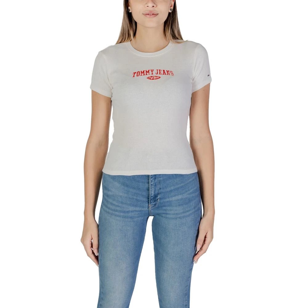 Tommy Jeans Witte Katoenen Tops & T-shirt Collectie White Dames