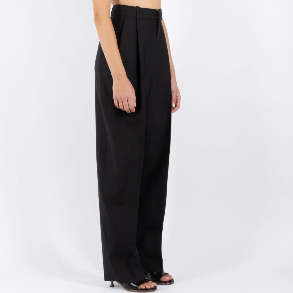 Jacquemus Wijde zwarte broek Black Dames