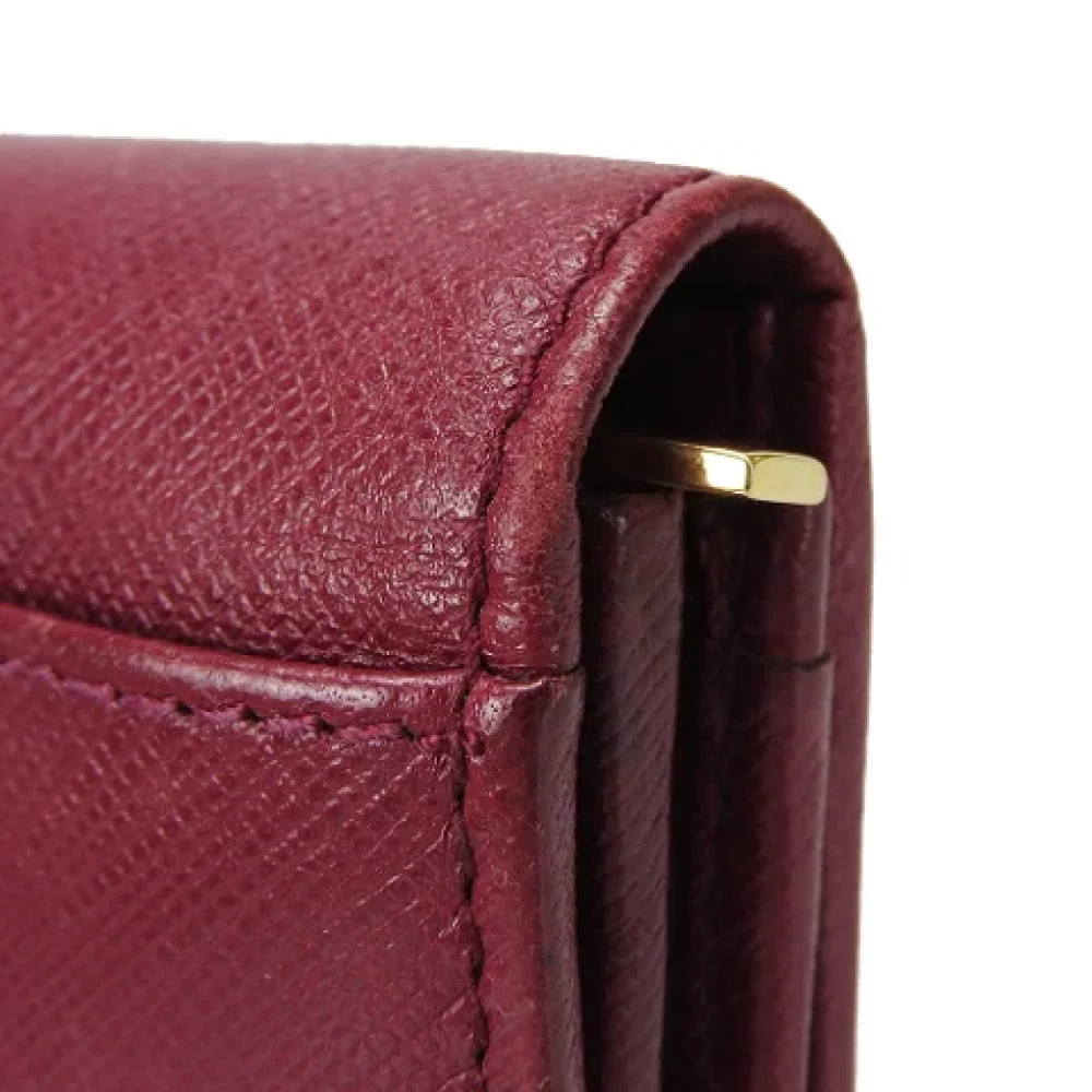 Salvatore Ferragamo Pre-owned Leather wallets Red Dames