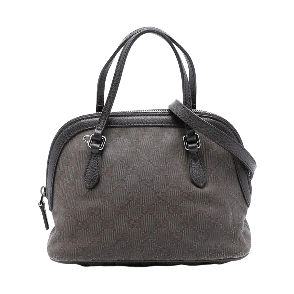 Gucci Vintage Women's Brown Pre-Owned Vintage Monogram Canvas Satchel Bag