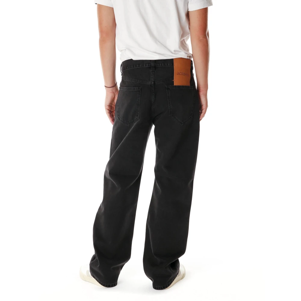Jacquemus Straight Fit Jeans met knoopsluiting Gray Heren