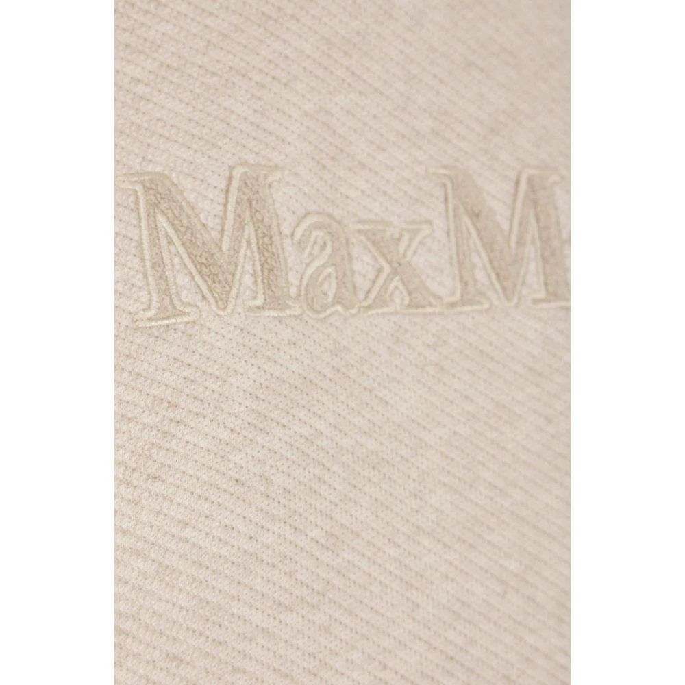 Max Mara Beige hoodie met logo borduurwerk Beige Dames