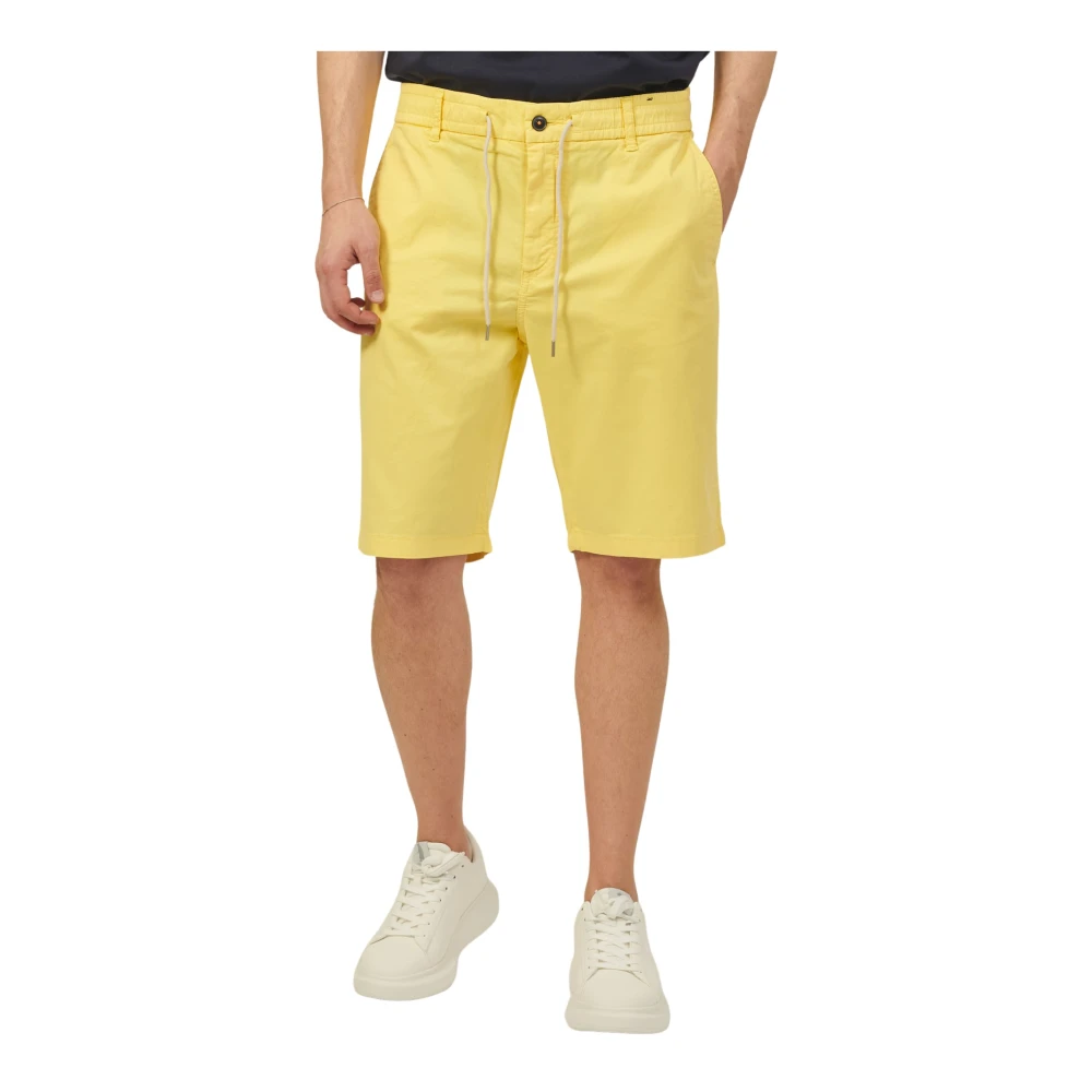 Hugo Boss Gele Chino Shorts Tapered Fit Yellow Heren