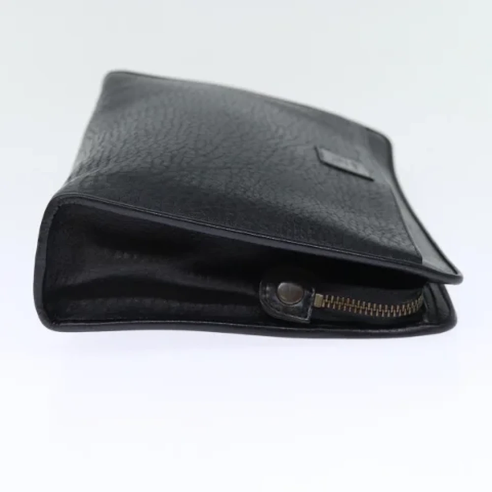 Burberry Vintage Pre-owned Leather clutches Black Dames