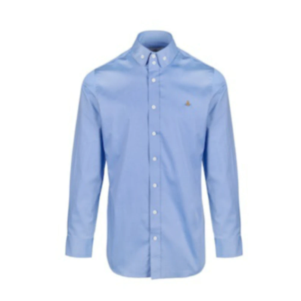 Vivienne Westwood Lichtblauw Katoenen Shirt met Logo Blue Heren
