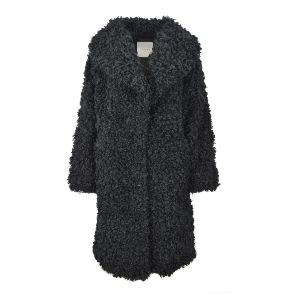 Gaëlle Paris Stijlvolle Jas met Oversized Pasvorm Black Dames