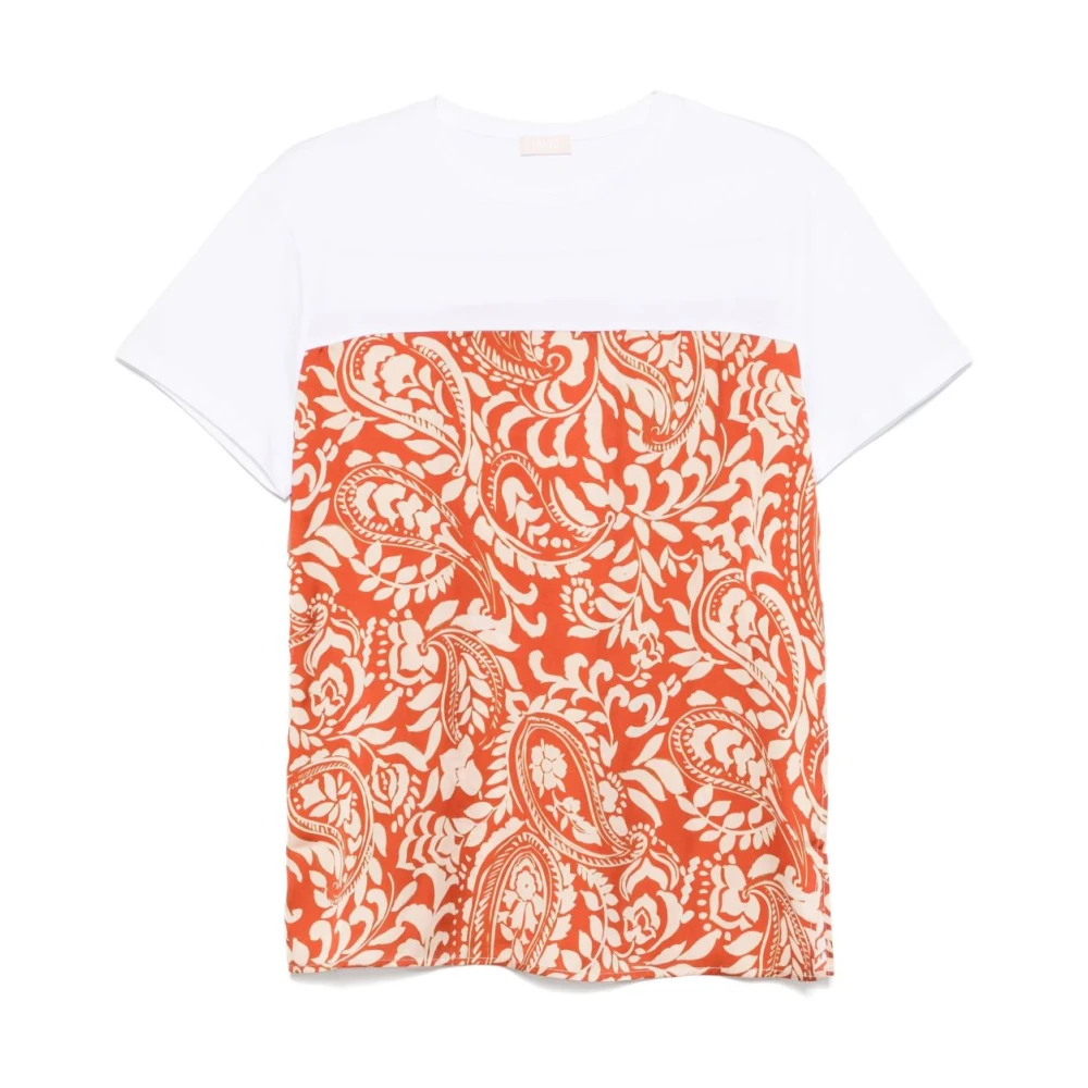 Liu Jo Wit Crew Neck Korte Mouw T-shirt Multicolor Dames