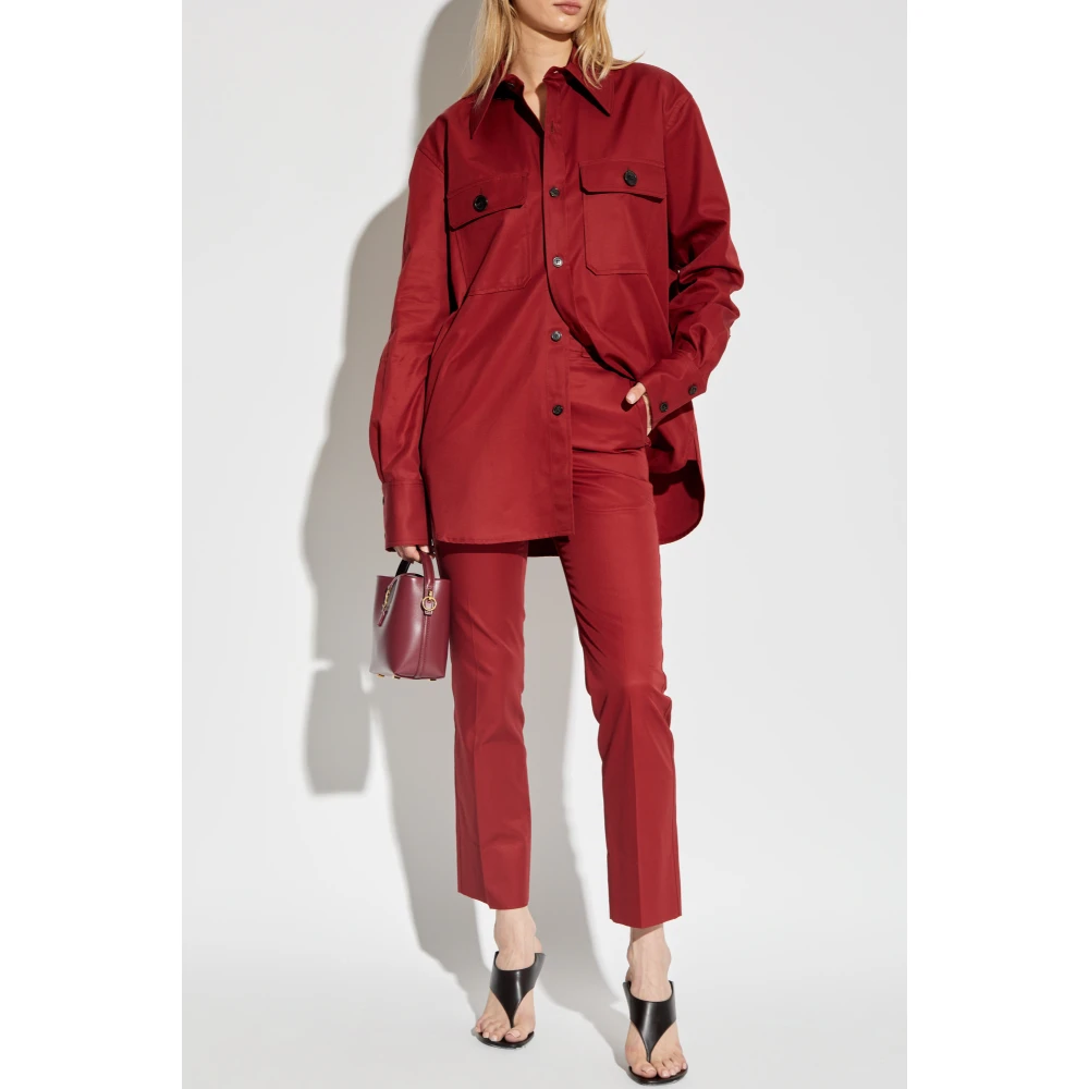 Saint Laurent Katoenen overhemd met zakken Red Dames