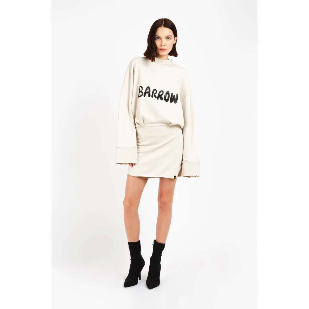 Barrow Gedrukte Sweaterjurk White Dames