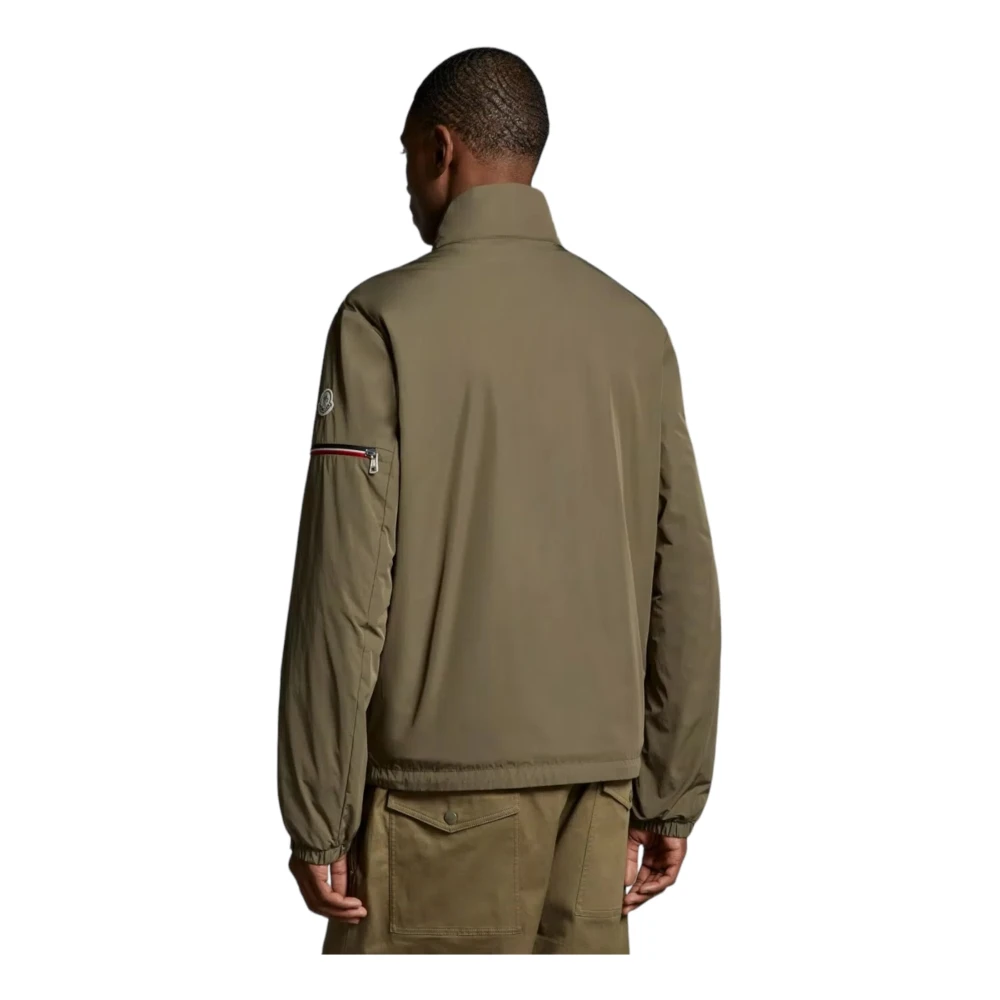 Moncler Groene Ruinette Jas met Driekleurige Rits Green Heren