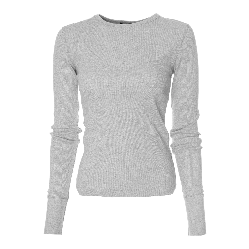 Drykorn Geribbelde Longsleeve Top Gray Dames
