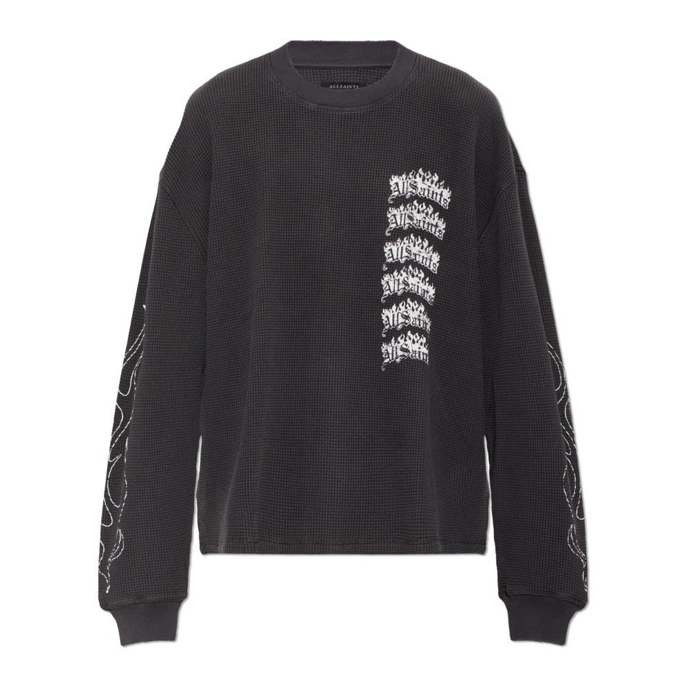 Allsaints Herren Grau Incendo Ls Crew Tee - Bild 4