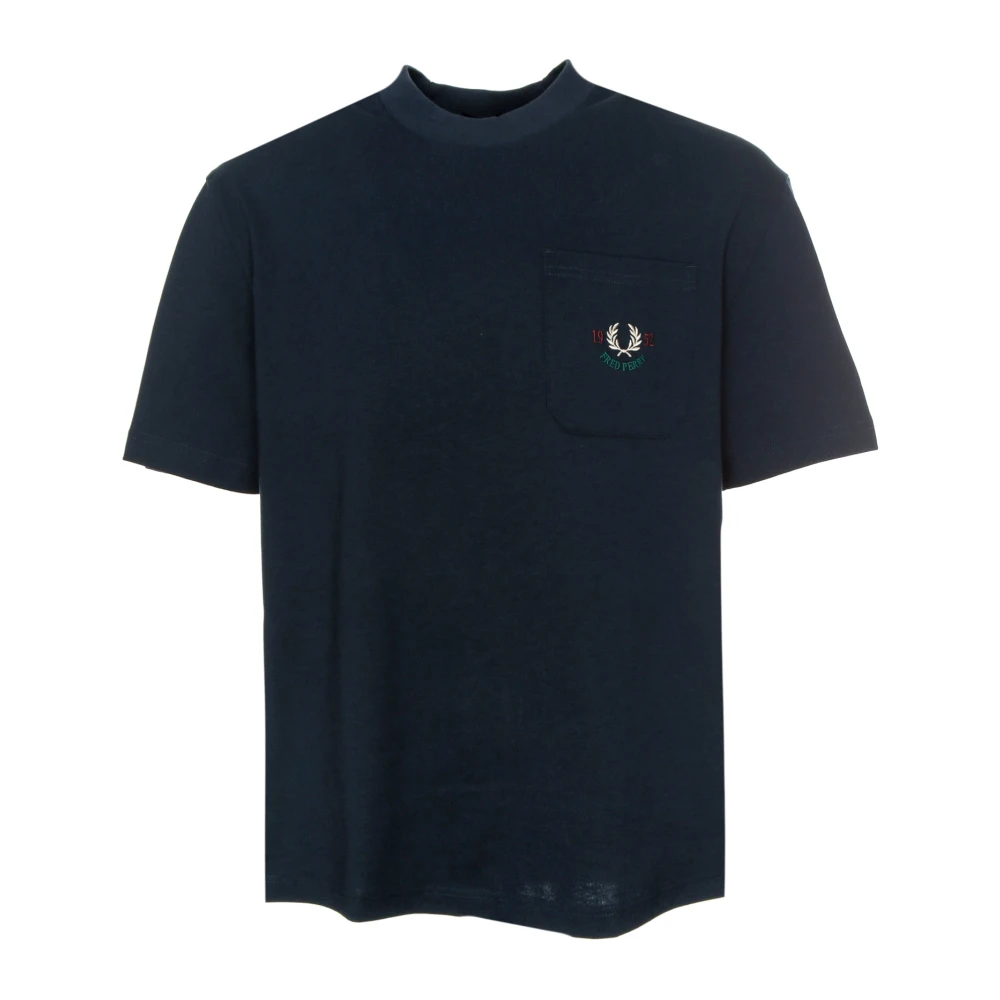 Fred Perry Casual T-shirt met logostiksels Blue Heren