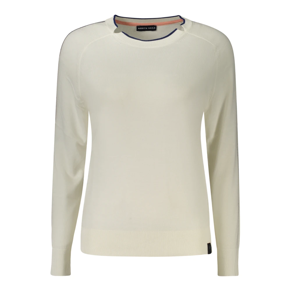 North Sails Viscose-Cotton Crew-Neck Jumper - Female - Round-Neck Knitwear - White - S - Knitwear