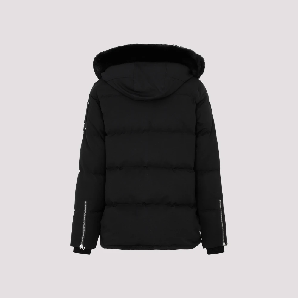 Moose Knuckles Zwarte Bontjas voor Mannen Black Heren