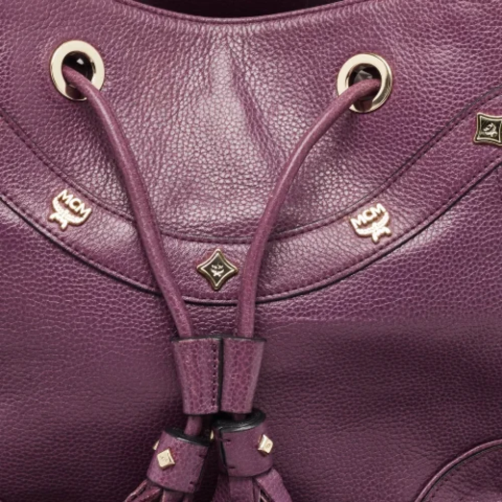 MCM Pre-owned Leather shoulder-bags Purple Dames