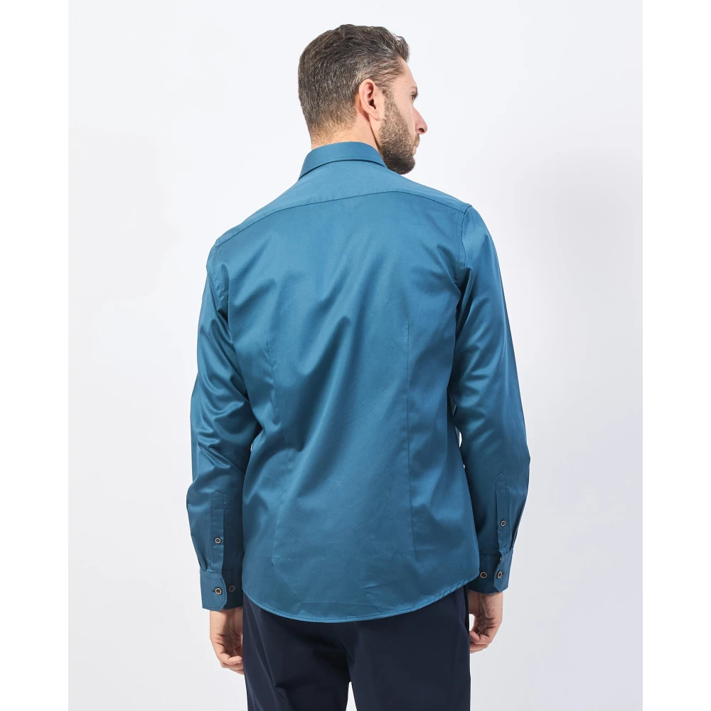 Bugatti Blauwe Overhemden met Klassieke Kraag Blue Heren