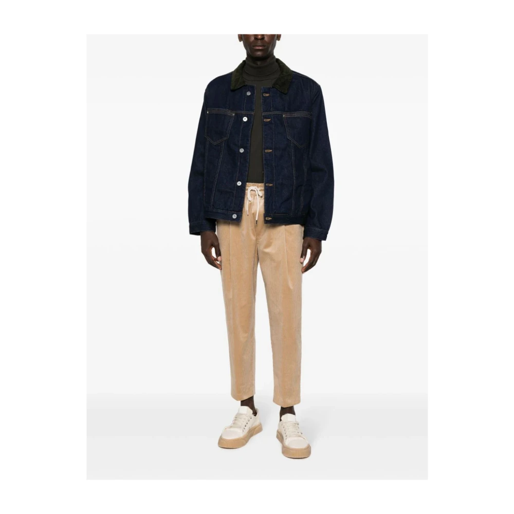 Drole de Monsieur Geruite Denimjas voor Mannen Blue Heren