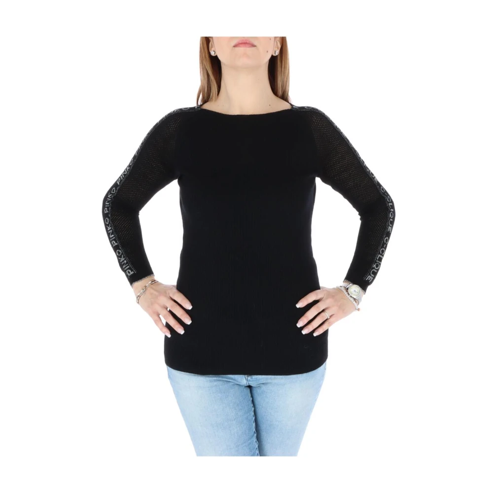 Pinko Svart Stickad Tröja Lång Ärm