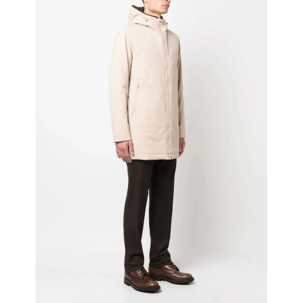 Herno Beige Dierenleer Vrij Bontjas Beige Heren