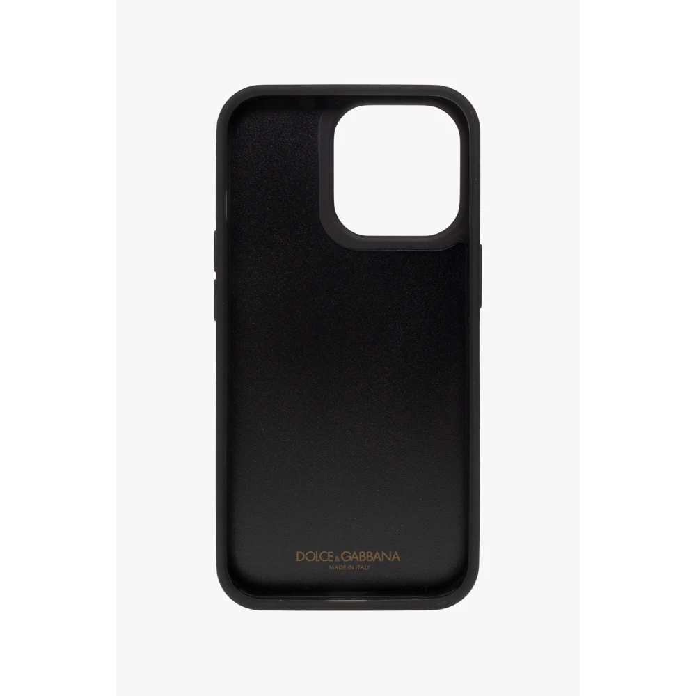 Dolce & Gabbana Telefoonaccessoires Zwarte iPhone 13 Pro Hoes Black Heren