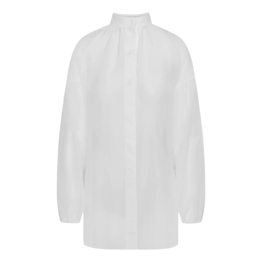 Hvit Cathrine Hammel White Cotton Silk Poem Shirt Skjorter