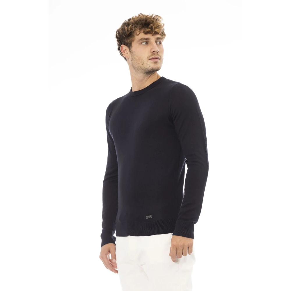 Baldinini Trendy Trui met Lange Mouwen en Ronde Hals Blue Heren