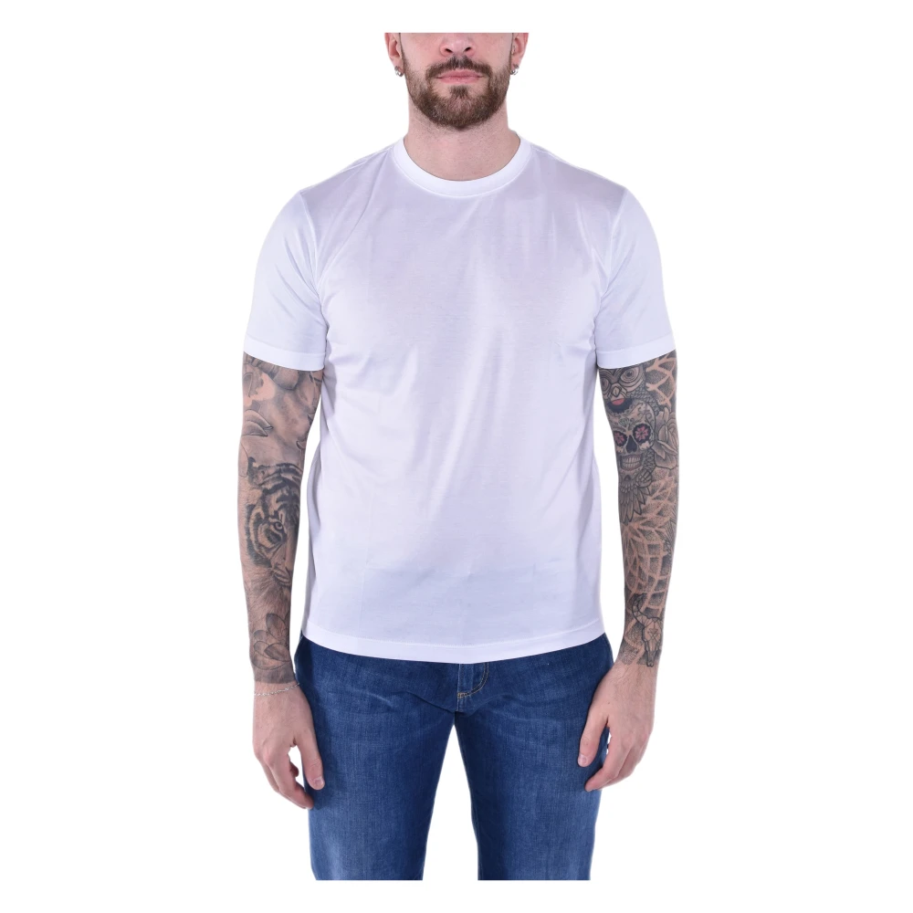 Eleventy Men's White Crew Neck Cotton T-Shirt - T-Shirts - S - Tops