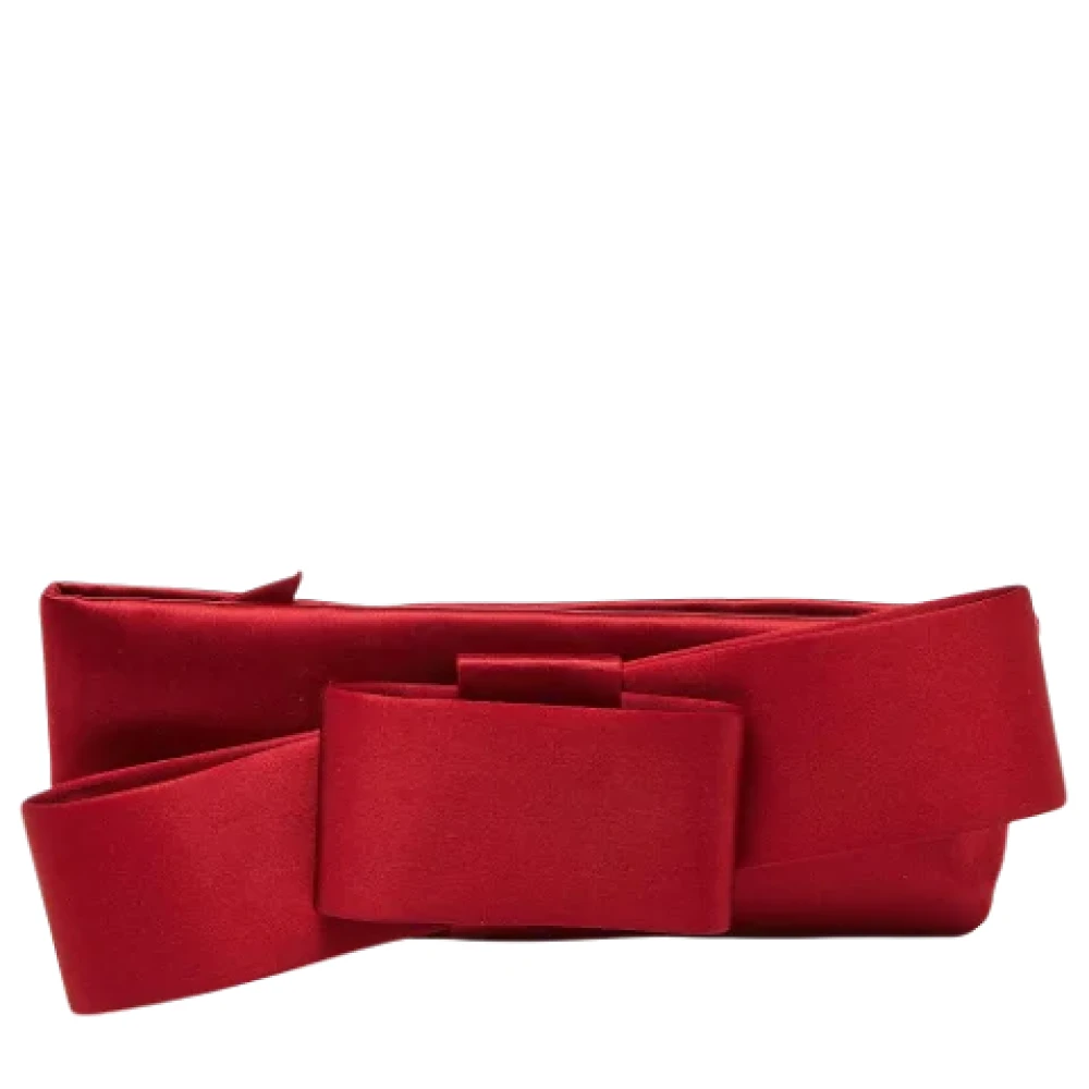 Valentino Vintage Pre-owned Satin clutches Red Dames
