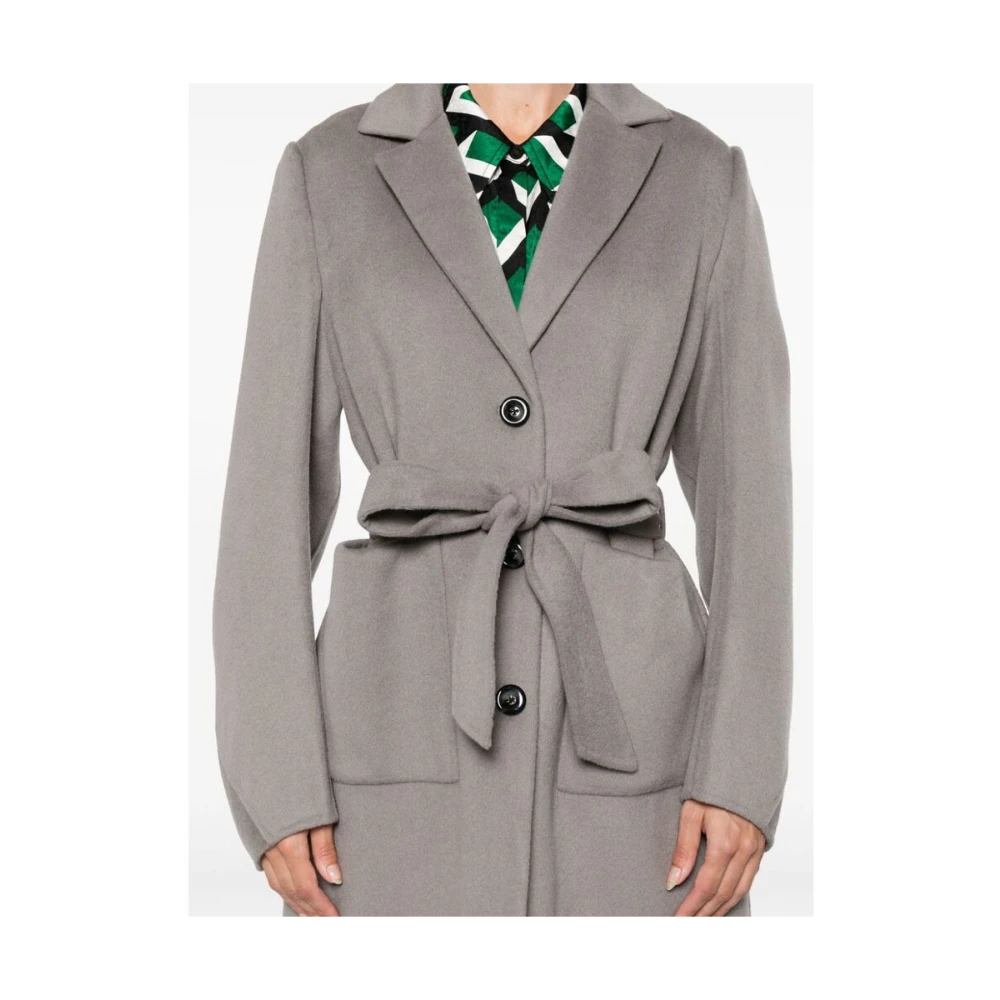 Diane Von Furstenberg Grijze wollen jas met ceintuur Gray Dames