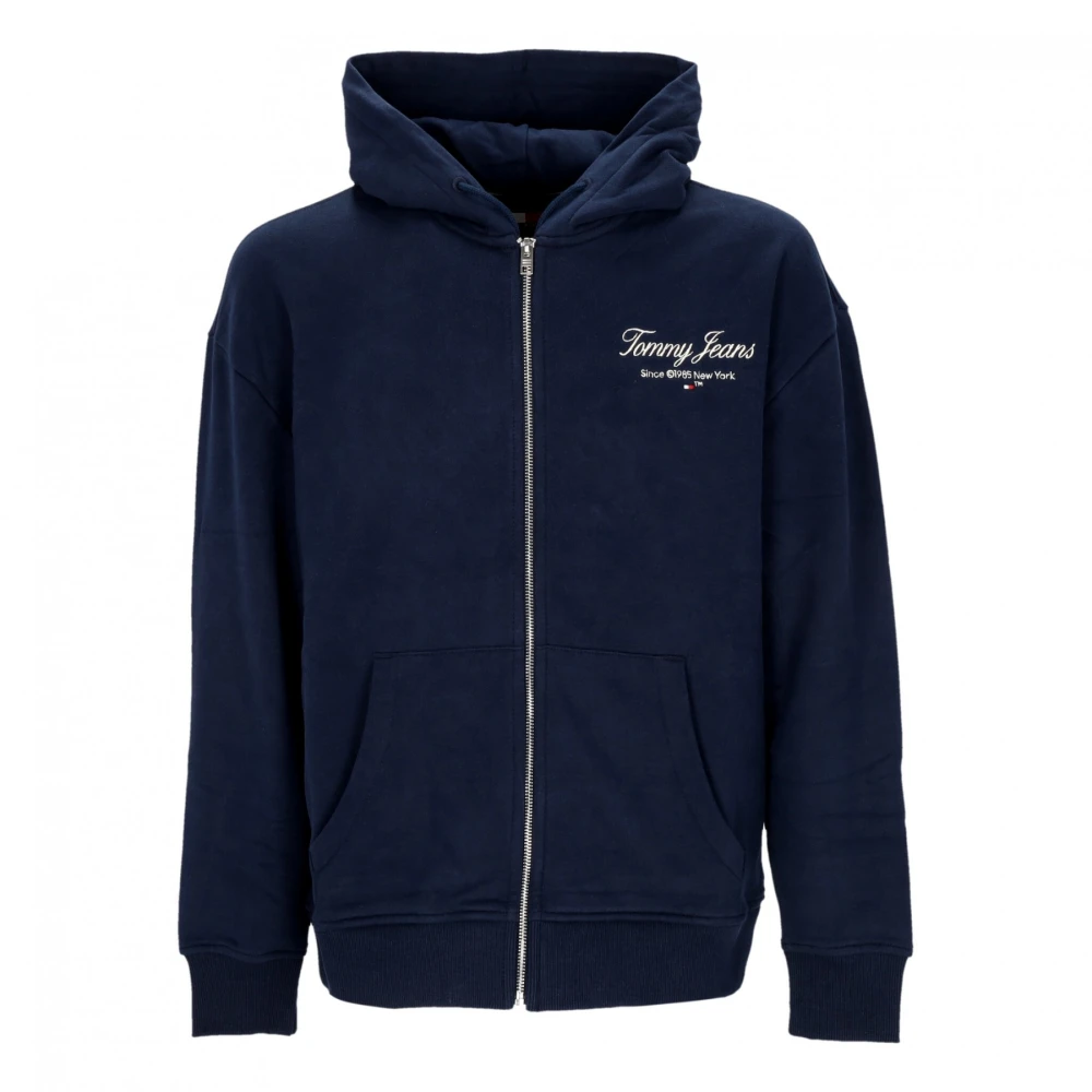 Tommy Hilfiger Relaxed Luxe Rits Hoodie Donker Marineblauw Blue Heren
