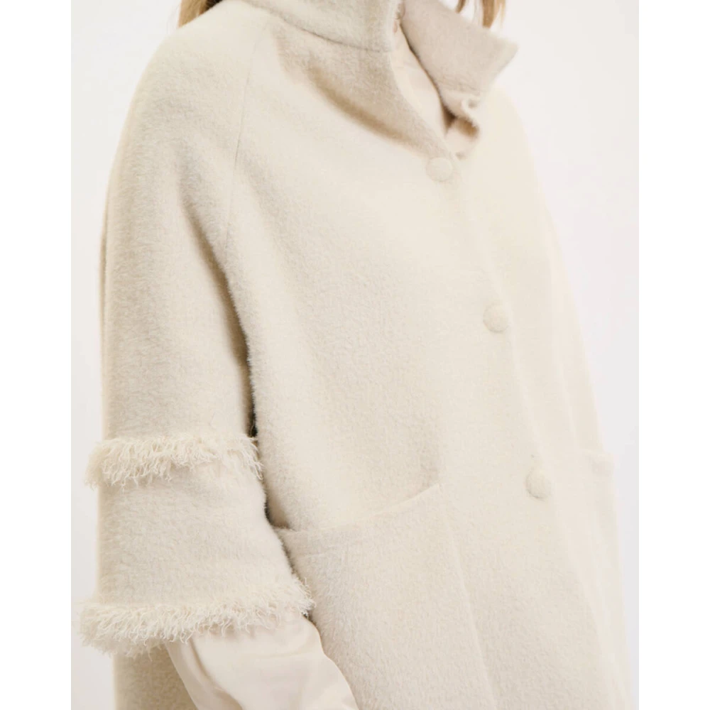 Rino&Pelle Cape Vest met Franje Detail Beige Dames