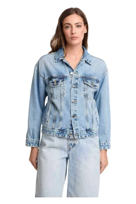 Kort jacka i denimlook