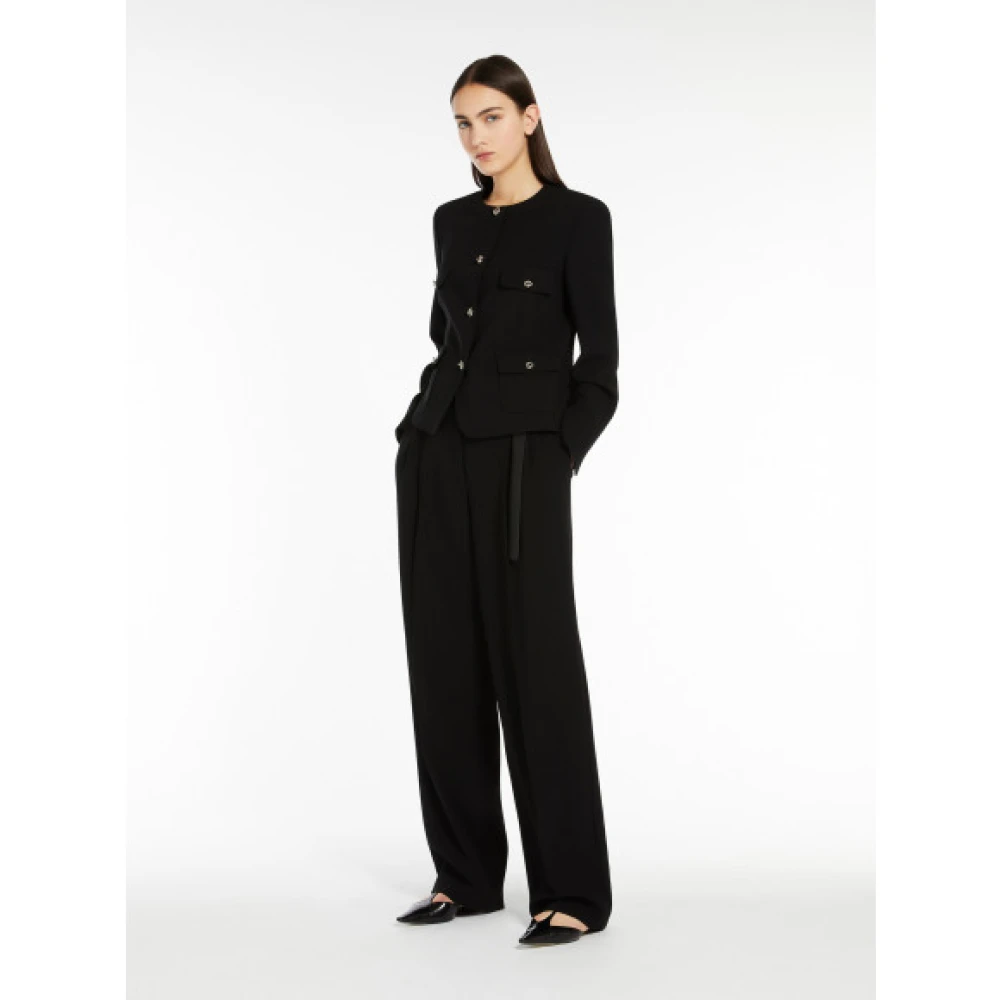 Max Mara Relaxte Cady Broek met Riem Black Dames