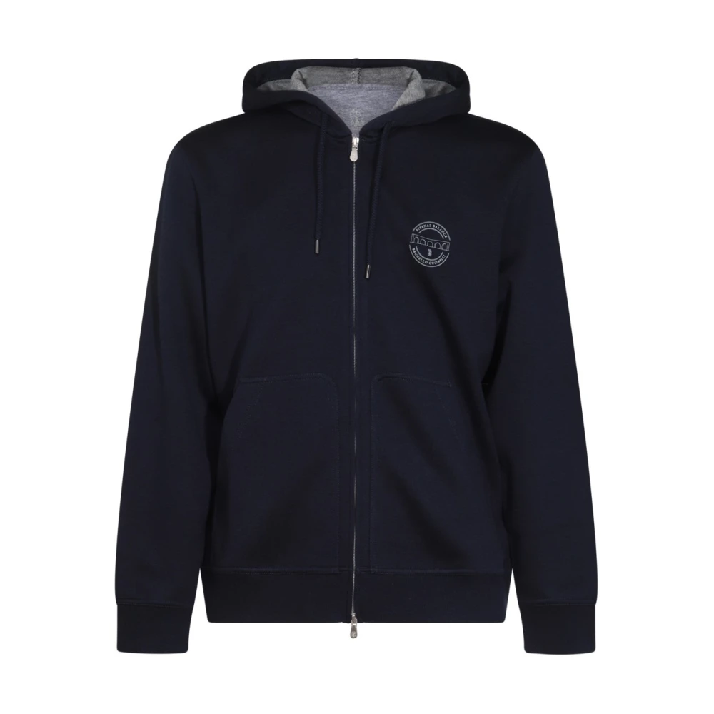 BRUNELLO CUCINELLI Stijlvolle hoodie voor mannen Blue Heren