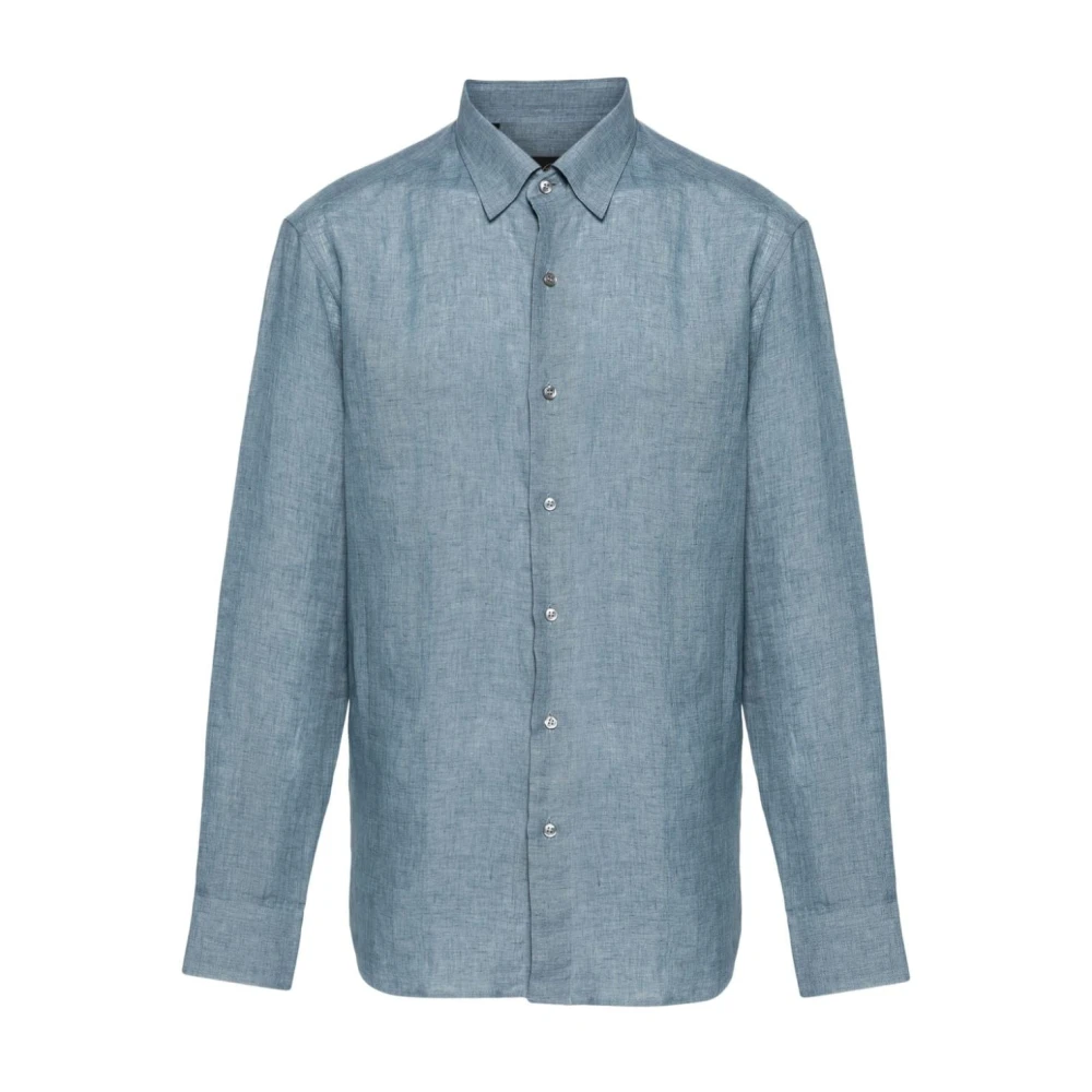 Brioni Long Sleeve Tops Blue Heren