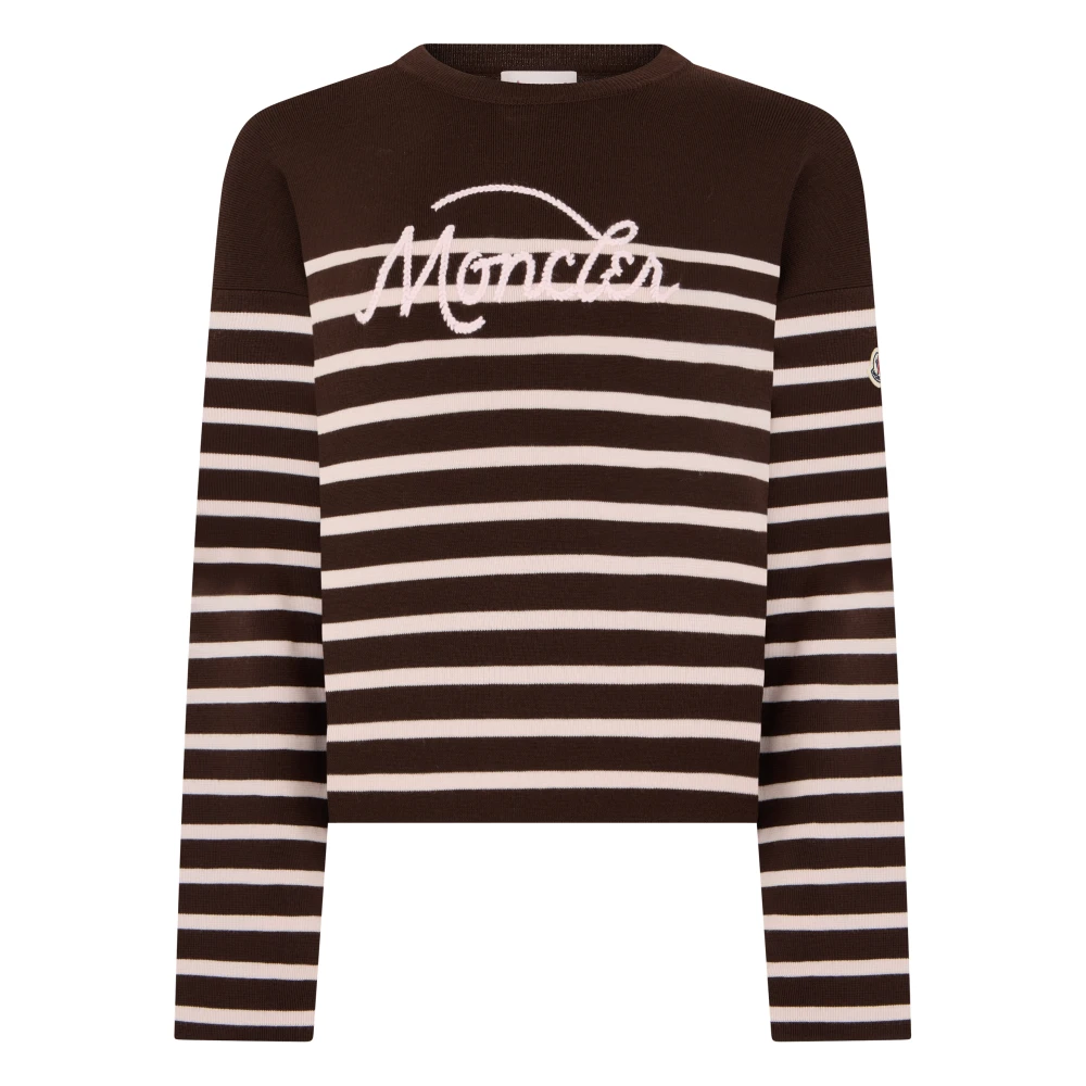 Moncler - Jersey De Manga Larga A Rayas - Knitwear - Mujer - Marrón - Xs