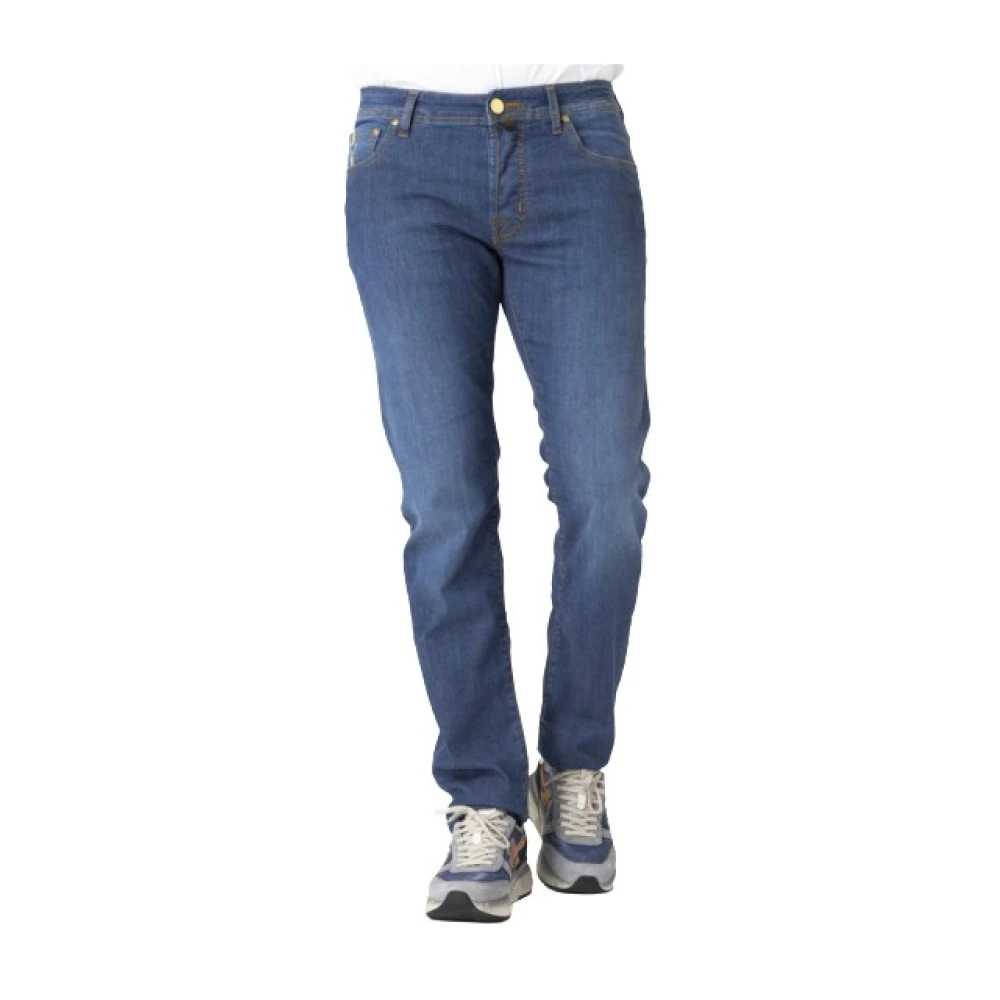 Jacob Cohën Uomo Blu Jeans Modello Bard Slim Confortevole