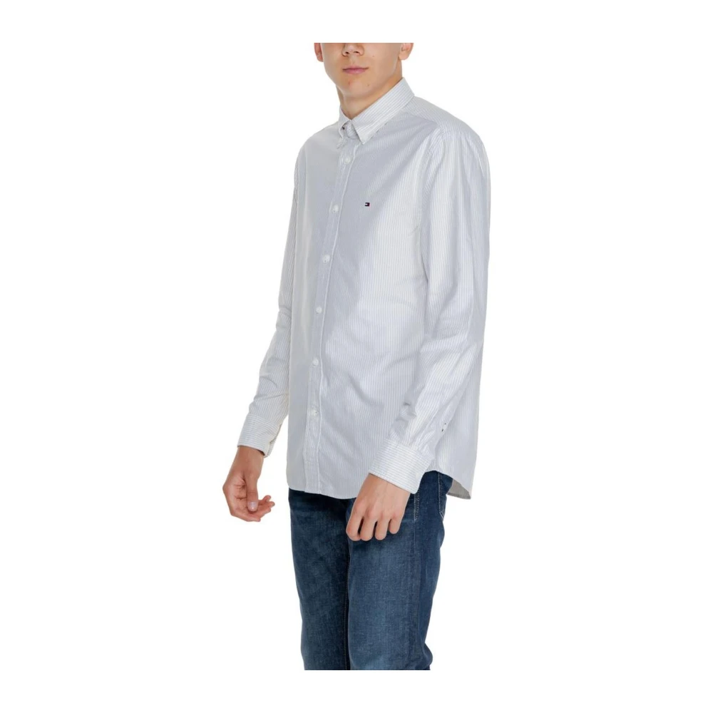 Tommy Hilfiger Beige Katoenen Blend Shirt Heren Herfst Winter White Heren